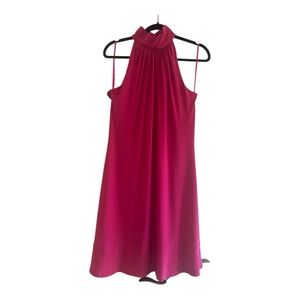 Lauren Ralph Lauren Hot Pink High Neck A Line Sleeveless Dress 12 Barbiecore